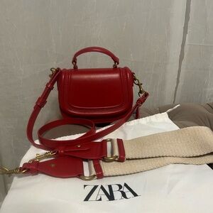 Zara Red Women's faux Leather bag